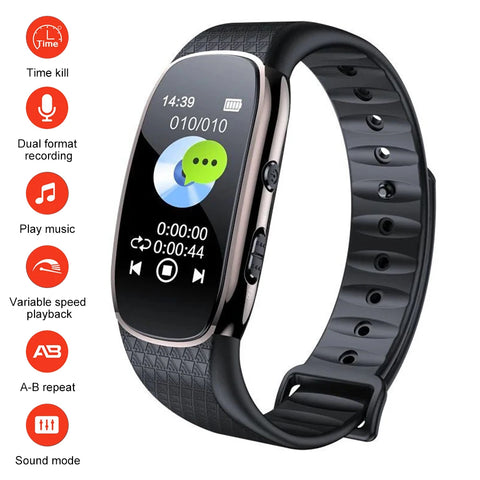 Upgraded Fitness bracelet Spy Audio Recorder Watch with Smart One Key Recording 16gb