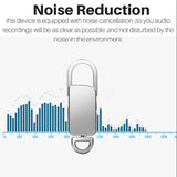 Upgraded Chrome Key Chain Style Mini Voice Audio Sound Recorder 32GB