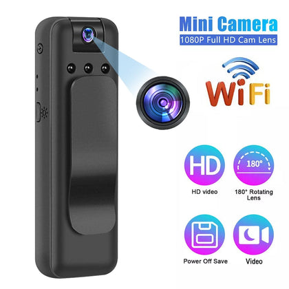 HD 1080P Mini Camera with WiFi – Portable BodyCam with Night Vision & Motion Detection