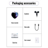 Heart Pendant Style 8gb Hidden Voice Activated Digital Audio Voice Recorder