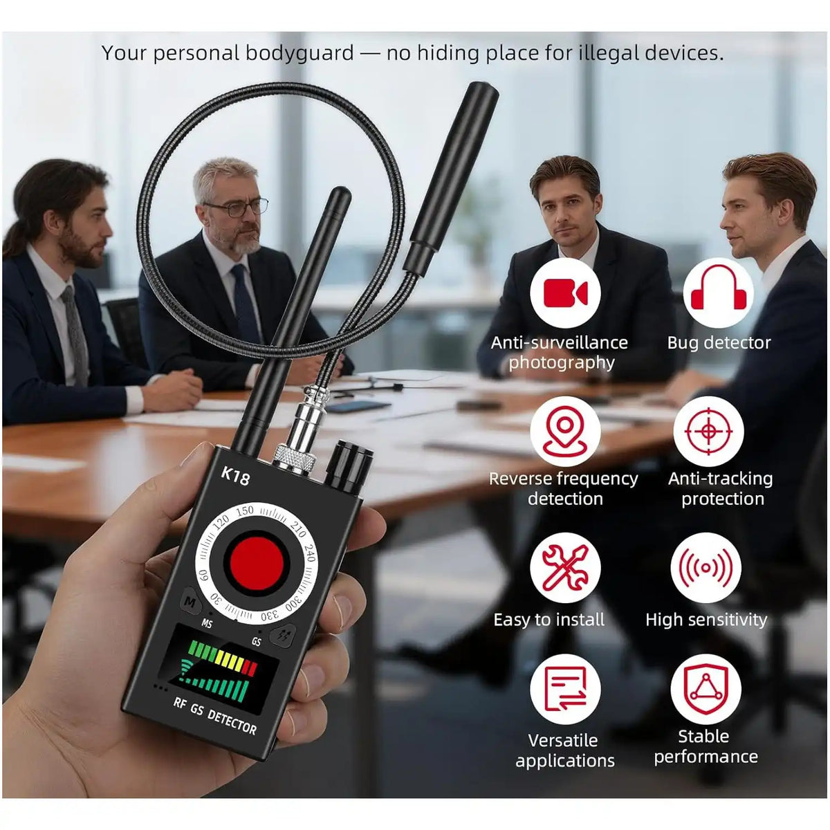 Spy Database 4-in-1 Pro Spy Detector | RF, Lens & GPS Finder UK