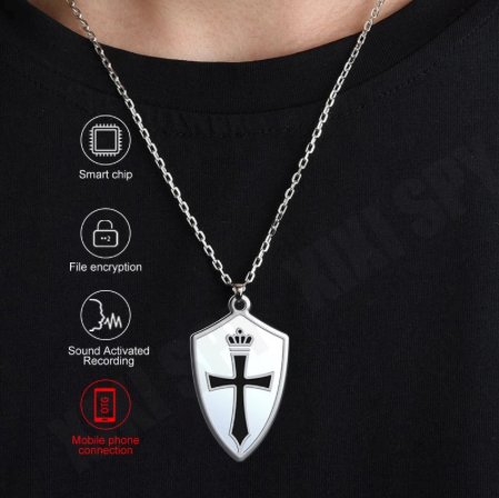 Spy camera cross store necklace