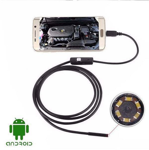 Endoscope,HD Endoscope Camera,IP67 Etanche Semi-Rigide Caméra d'inspection  avec 6 Réglable LED,pour